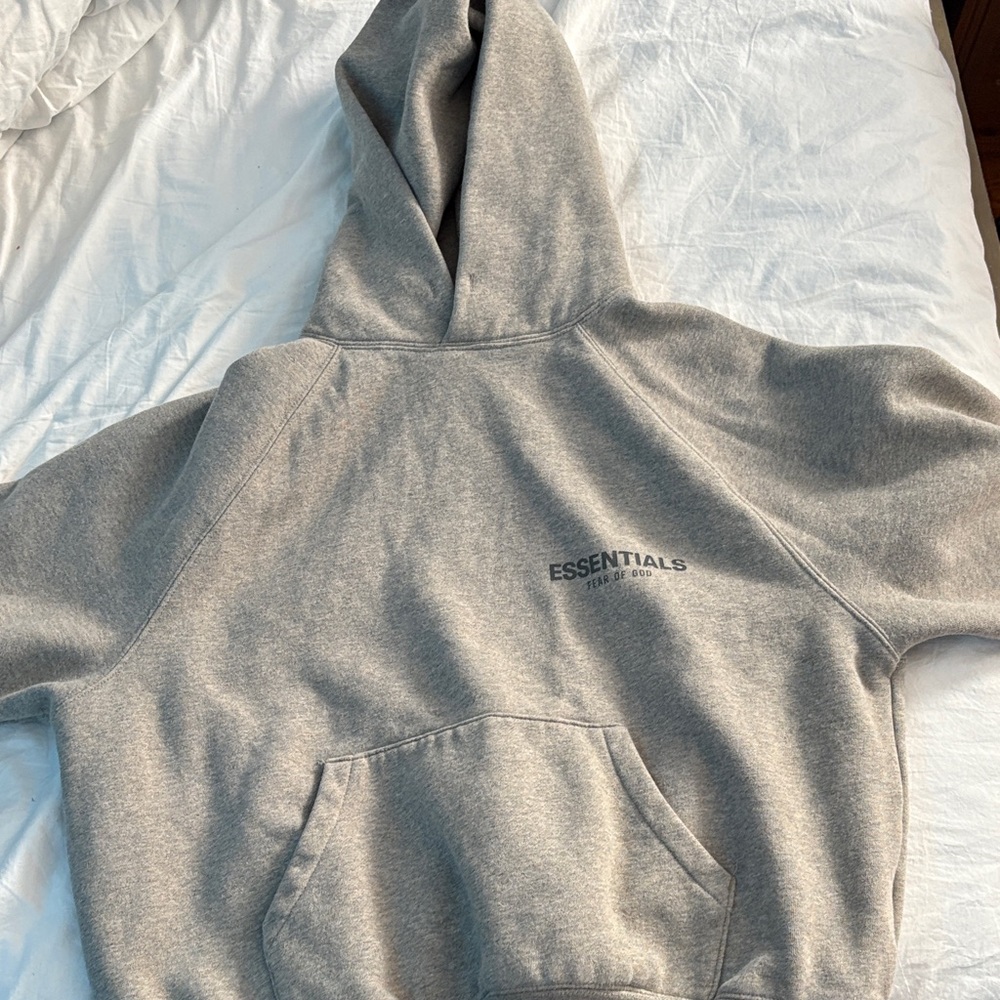 Essentials Light Gray Hoodie Sweater for Men